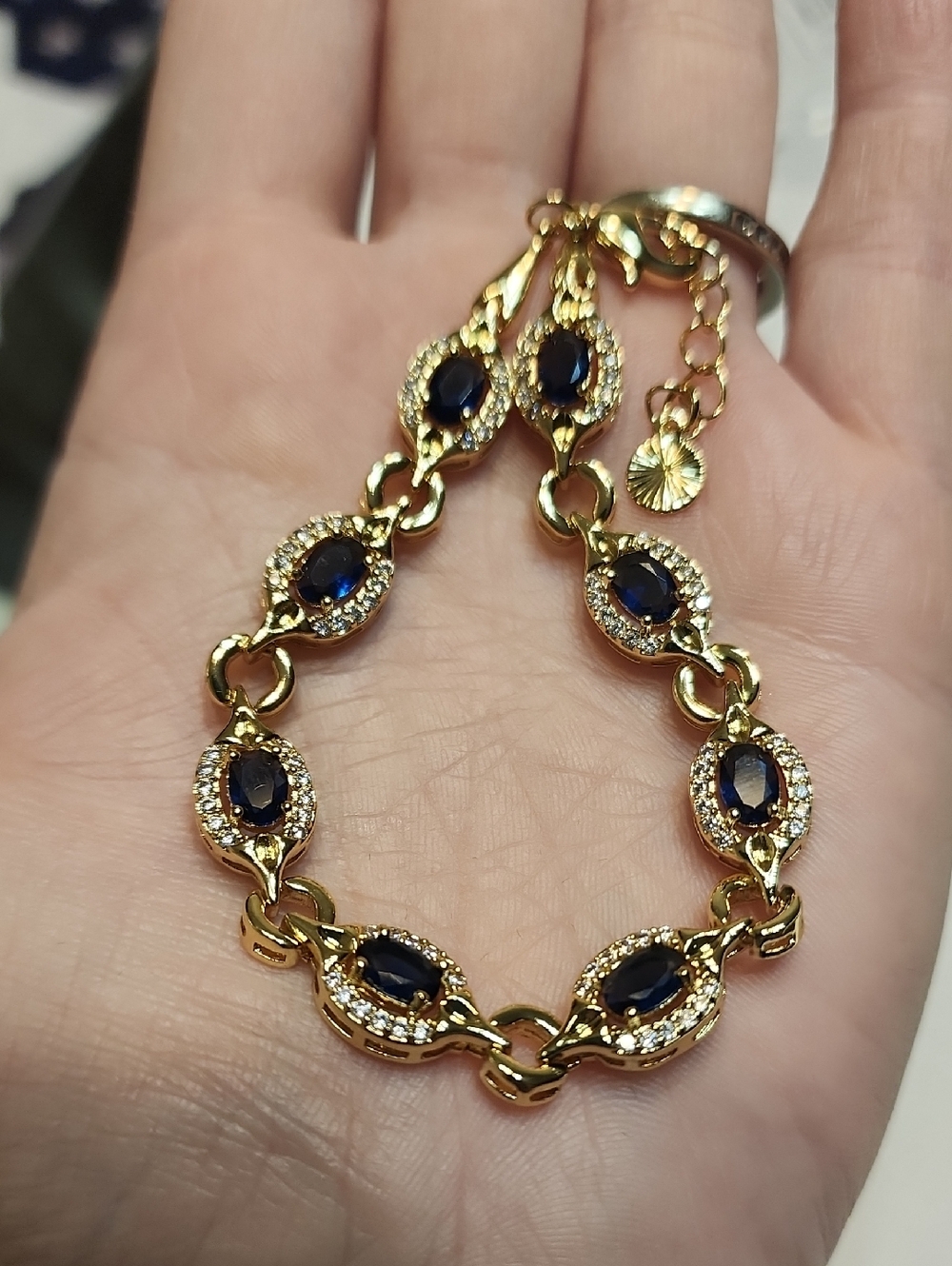 Multicolor Sapphire Bracelet 18k Real Gold Plated, Anti-fading Luxury Vintage - Picture 8 of 11